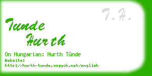 tunde hurth business card