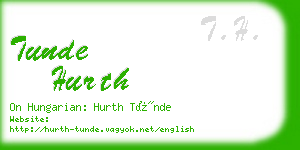 tunde hurth business card